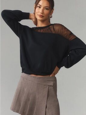 NWT Maeve by Anthropologie Sheer Insert Sweatshirt